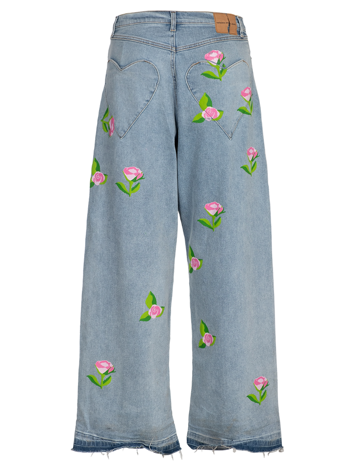 Natasha Zinko Roses Wide Leg Jeans