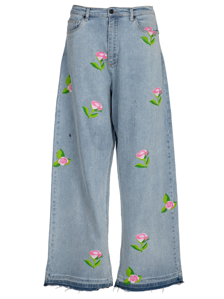 natasha zinko Roses Wide Leg Jeans