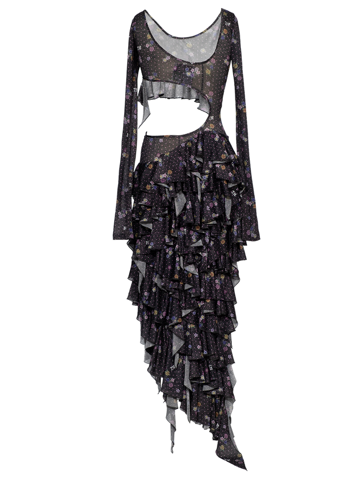 Natasha Zinko Ruffled Cut-out Dress