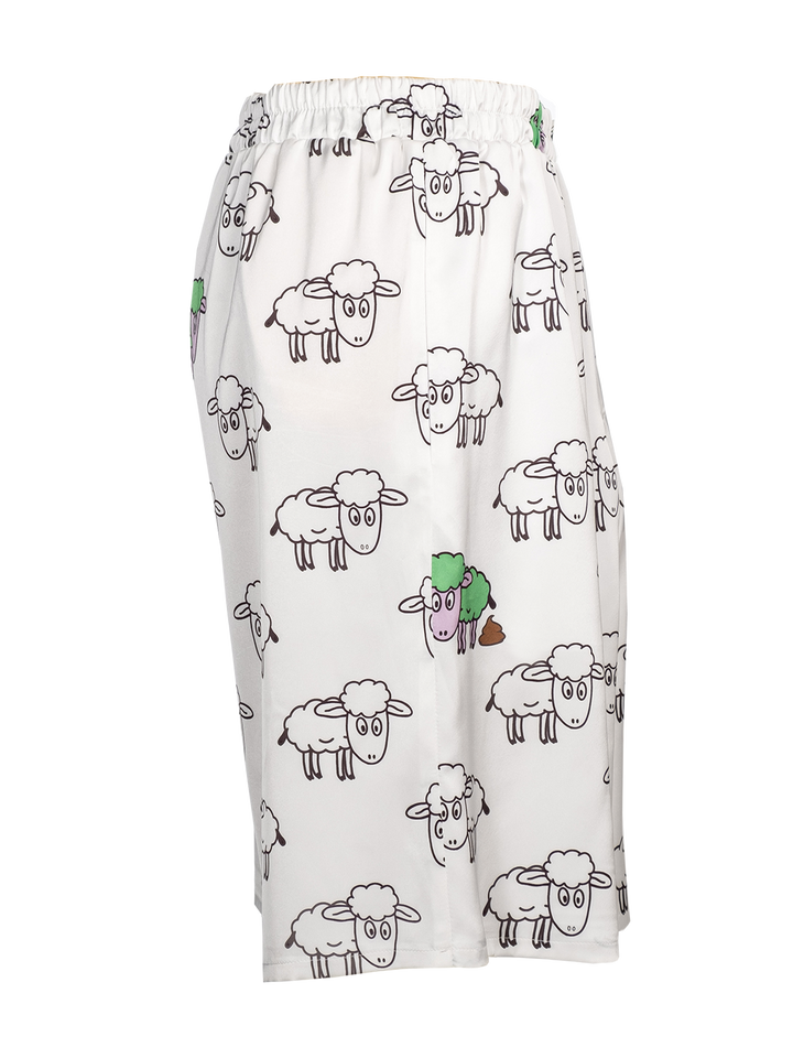 Natasha Zinko Sheep-print Long Shorts