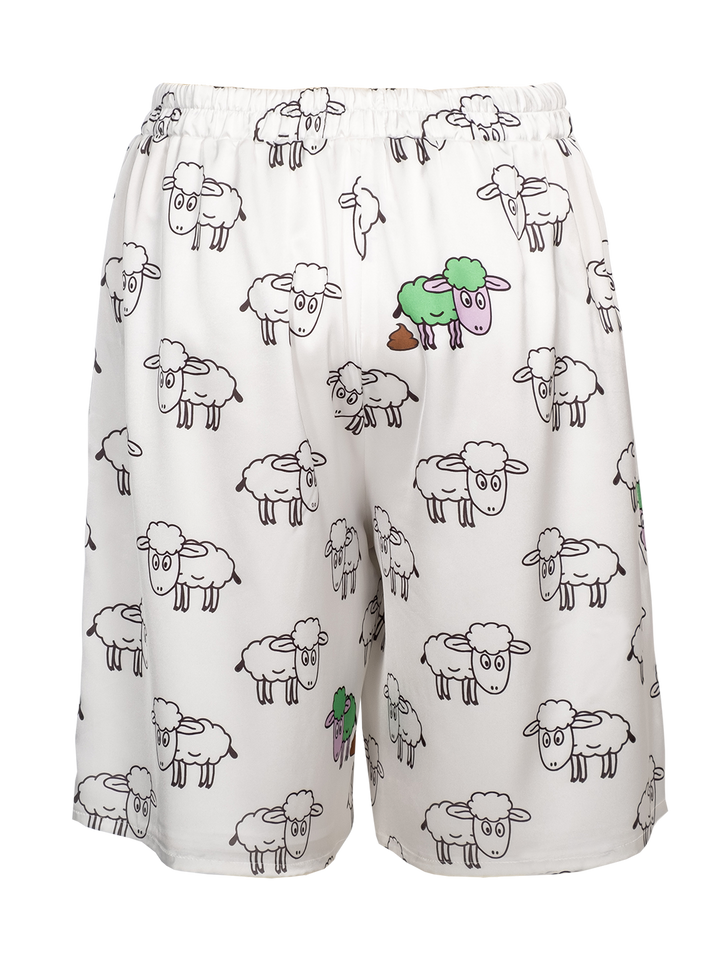 Natasha Zinko Sheep-print Long Shorts