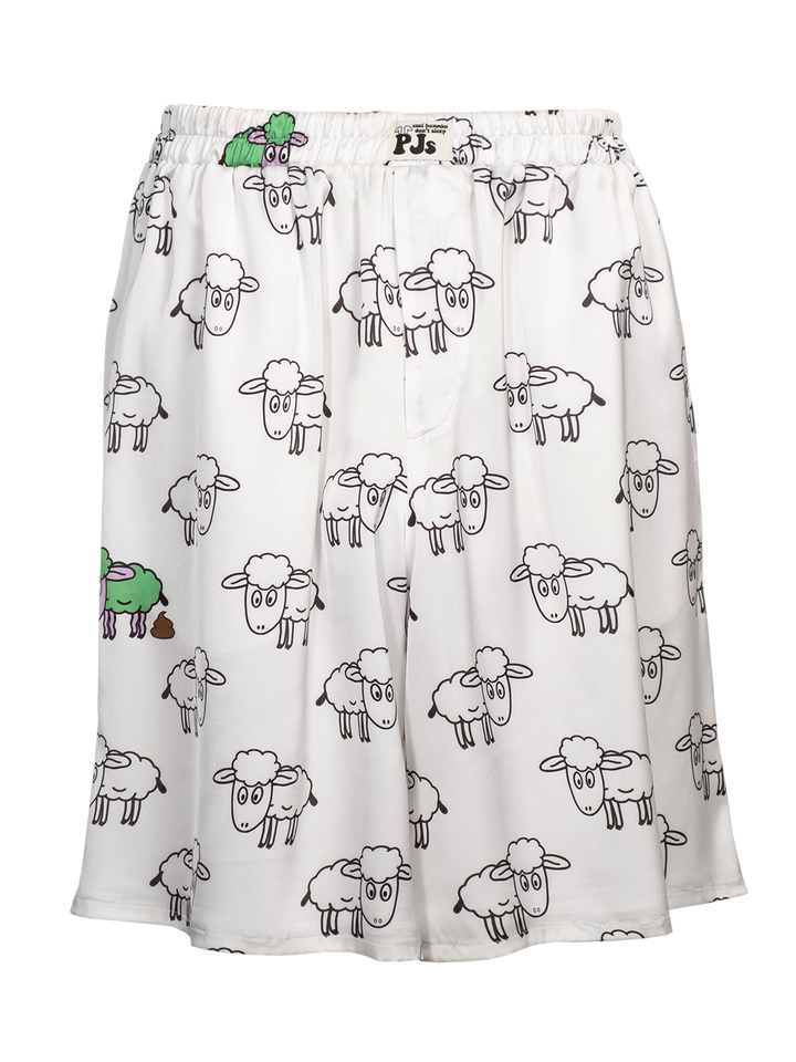 natasha zinko Sheep-print Long Shorts