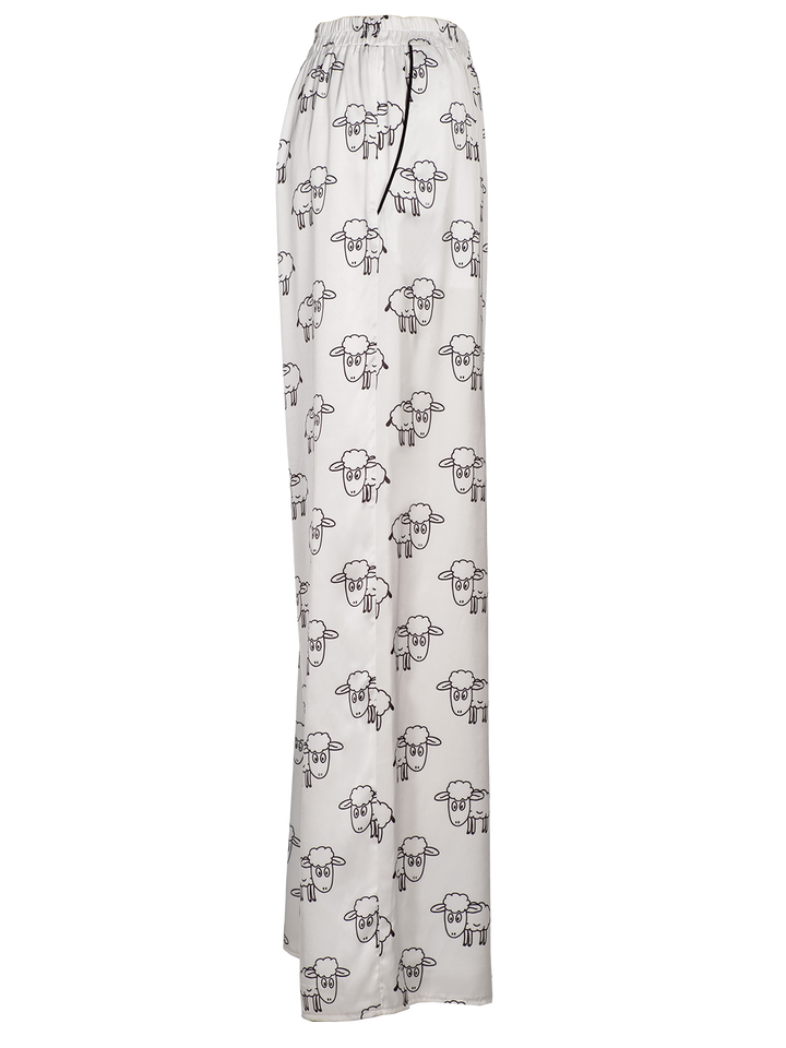 Natasha Zinko Sheep-print Wide-leg Trousers
