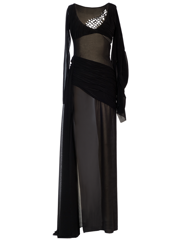 Natasha Zinko Sheer Wrap Bodycon Dress