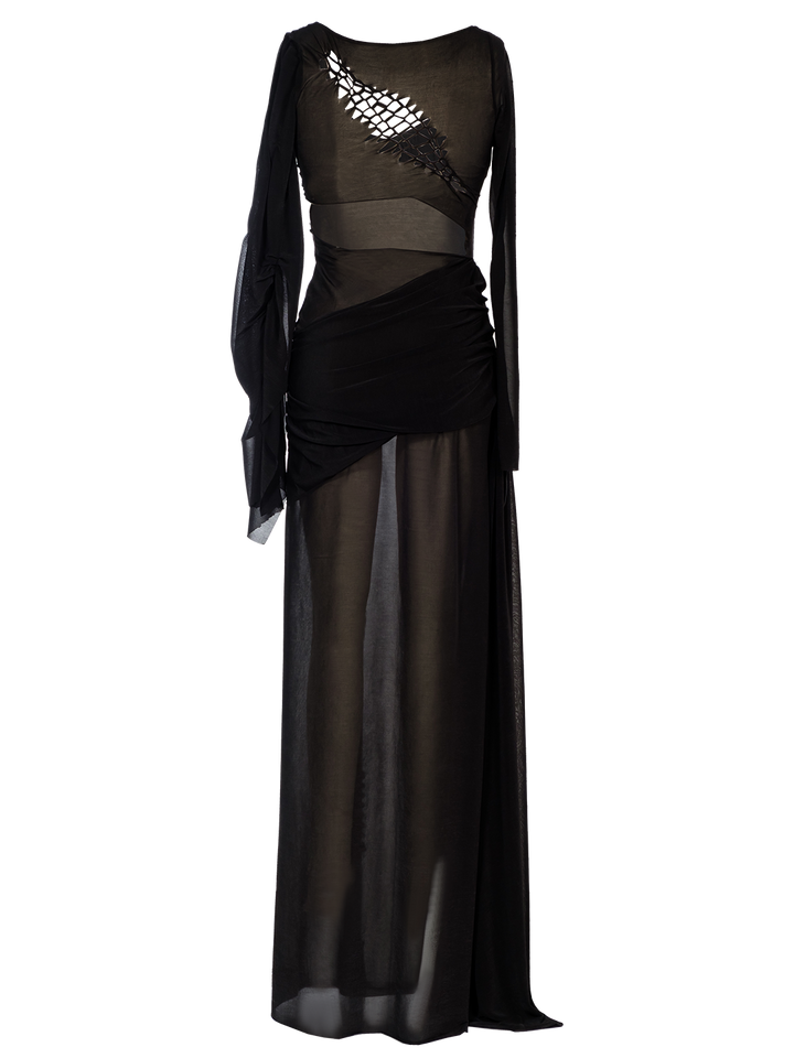 Natasha Zinko Sheer Wrap Bodycon Dress