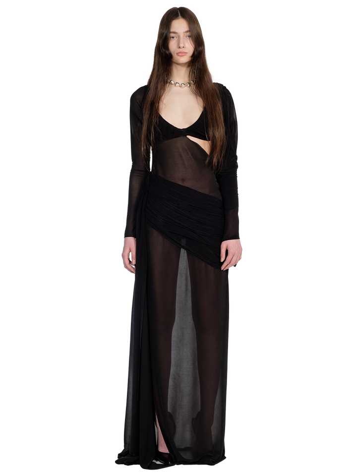 natasha zinko Sheer Wrap Bodycon Dress