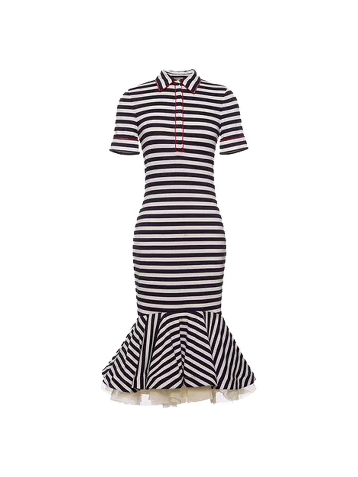 Natasha Zinko Striped Jersey Midi Dress