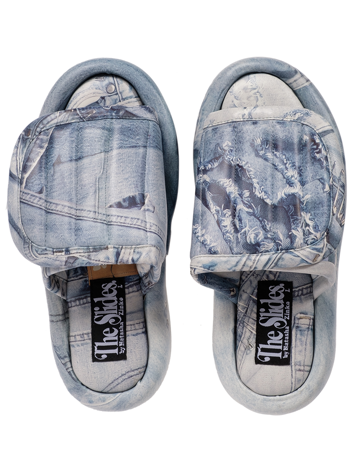 natasha zinko The Denim Print Slides