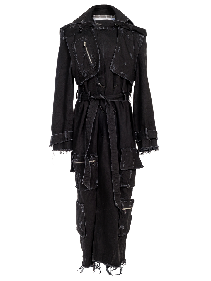 natasha zinko THICK COTTON CARGO TRENCHCOAT