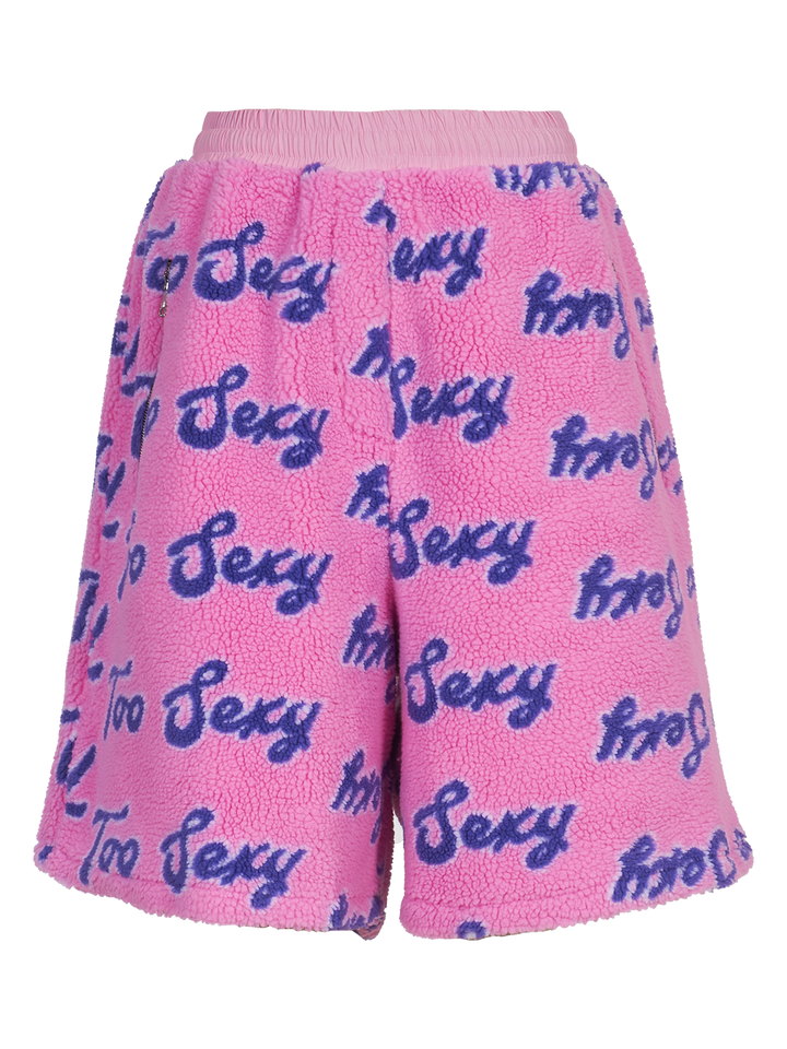 Natasha Zinko Too Sexy-print Long Fleece Shorts