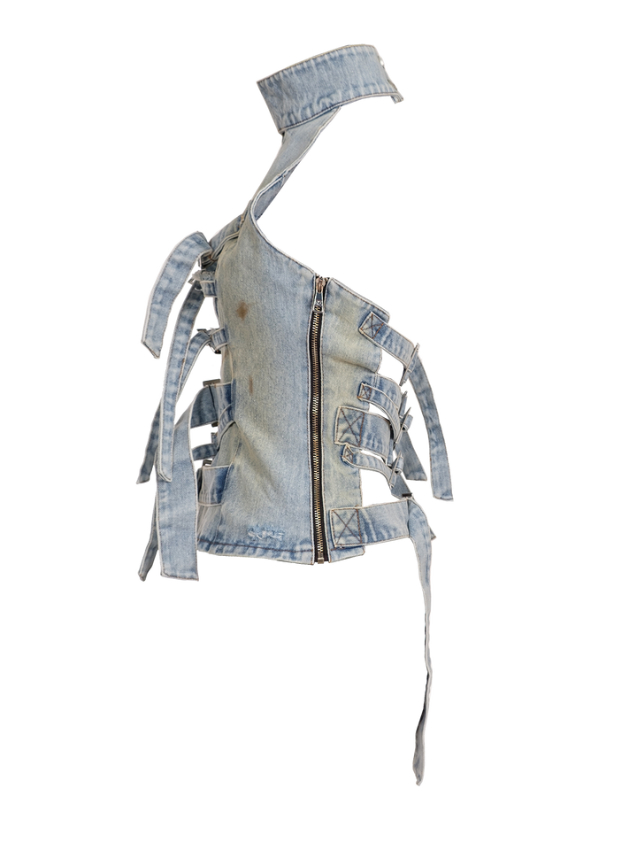 Natasha Zinko TREATED STRAPPED-IN TOP