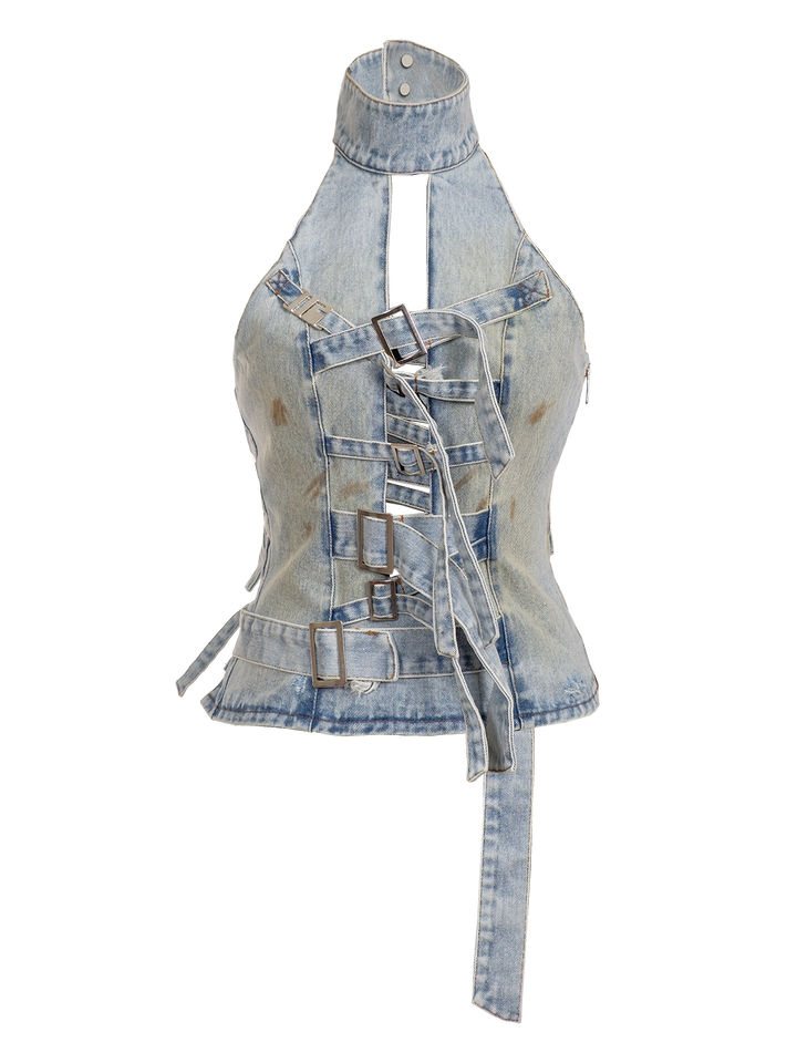 natasha zinko TREATED STRAPPED-IN TOP