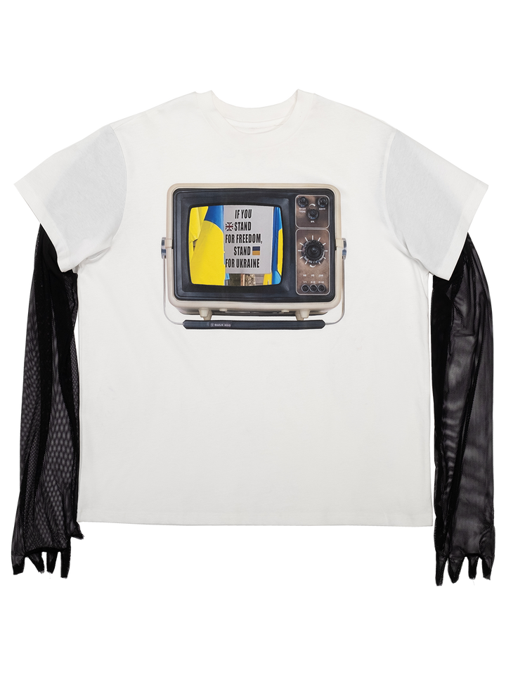Natasha Zinko Tv Mesh Sleeve T-shirt