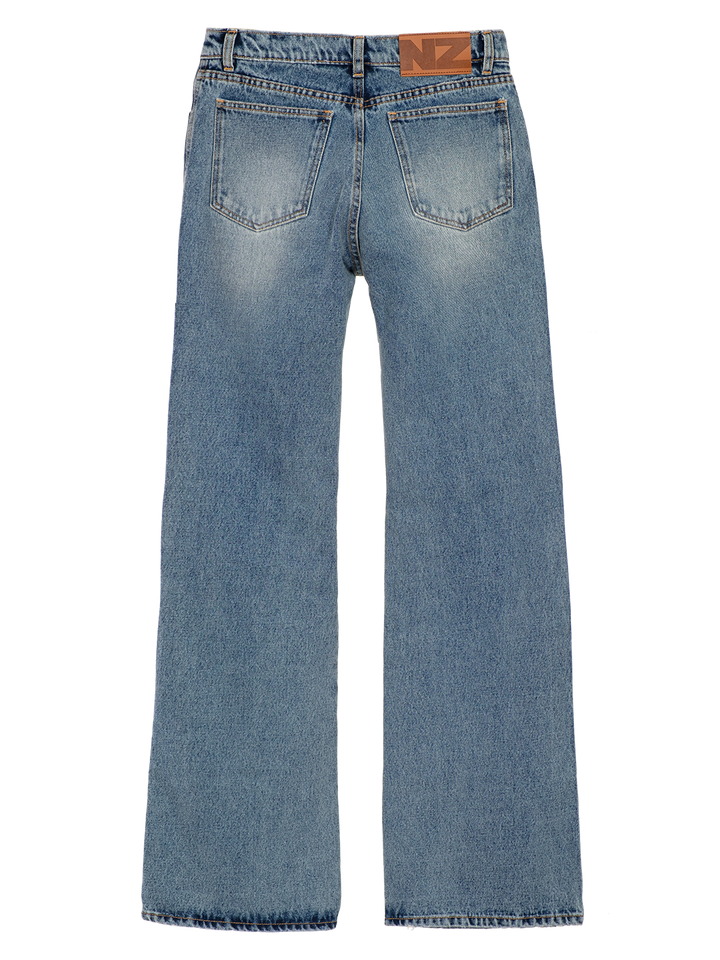 Natasha Zinko UNISEX DISTRESSED KNEES FLARED JEANS