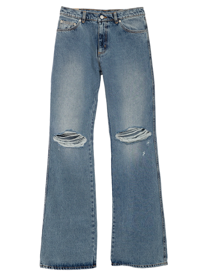 natasha zinko UNISEX DISTRESSED KNEES FLARED JEANS
