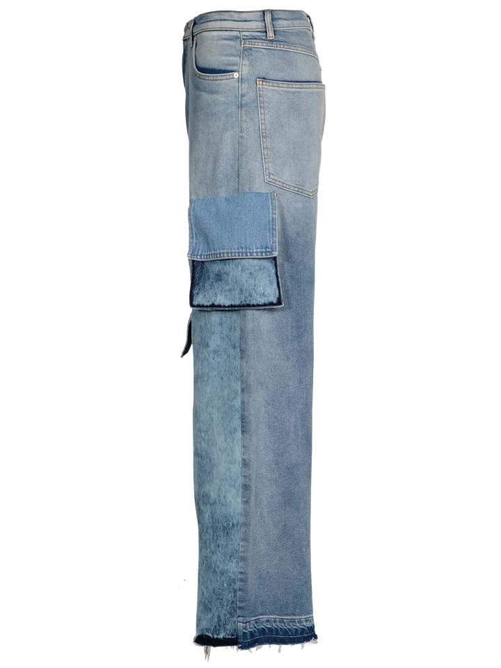 Natasha Zinko Upcycled Denim Cargo Jeans