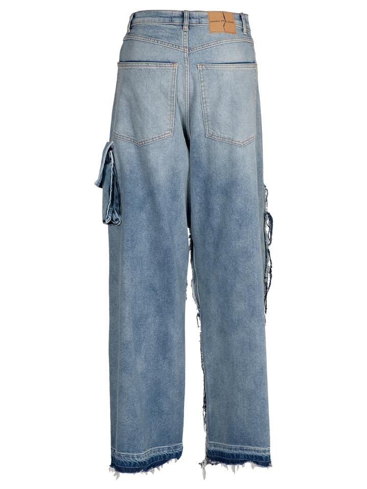 Natasha Zinko Upcycled Denim Cargo Jeans
