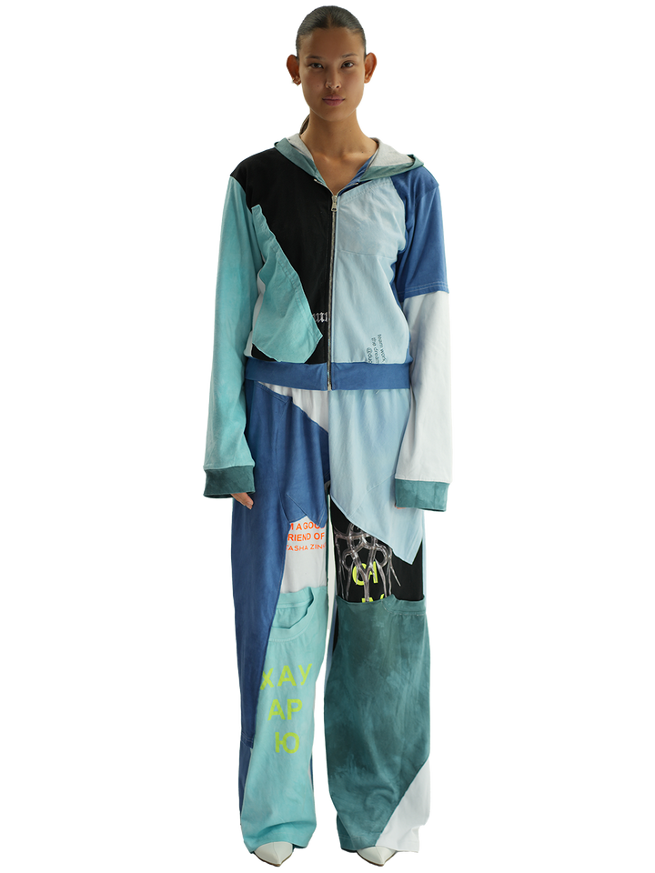 Natasha Zinko Upcycled Zip Front Hoodie