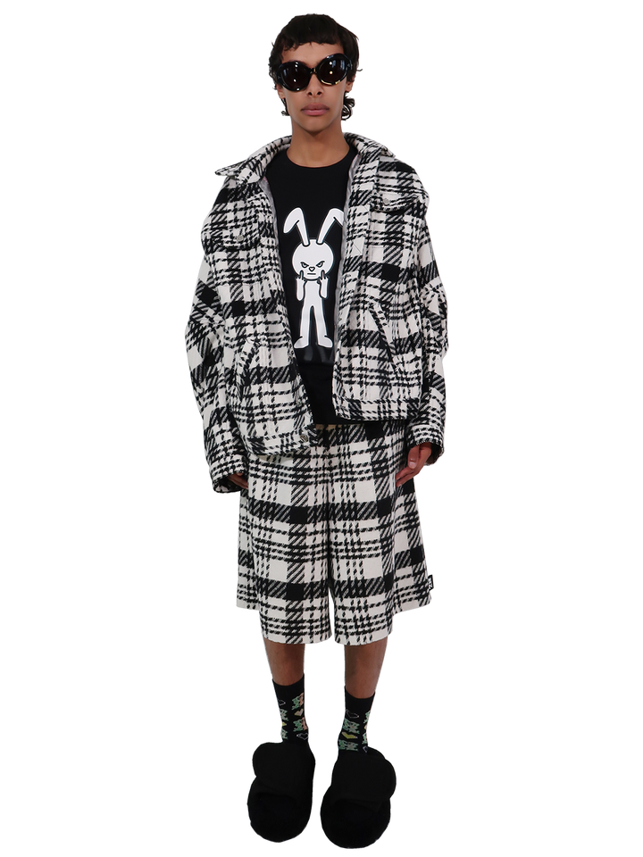 Natasha Zinko Wool Checked Box Jacket