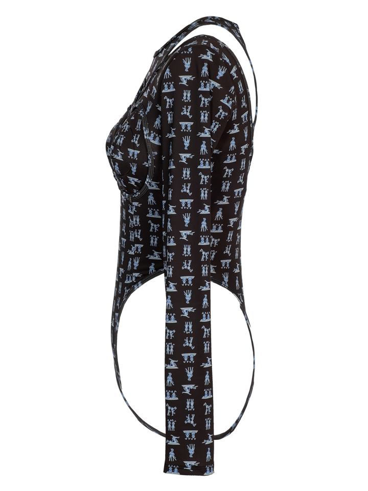 Natasha Zinko Yoga Bunny Cut-out Bodysuit