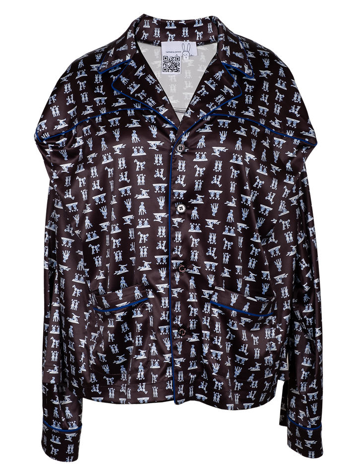 natasha zinko Yoga Bunny-print Pyjama Top