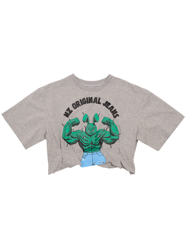 natasha zinko NZ Original Jeans Pleated Cropped T- Shirt