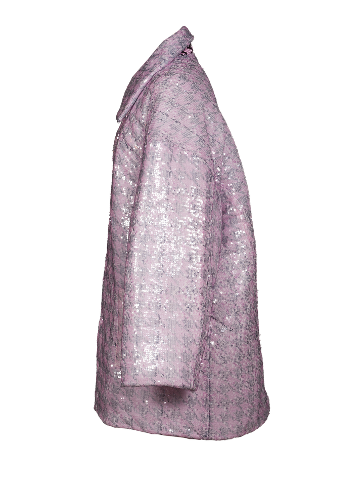 Natasha Zinko Oversized Sequinned Houndstooth Print Coat