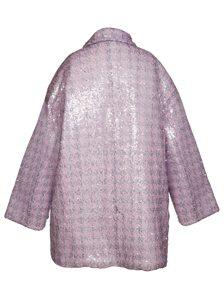 Natasha Zinko Oversized Sequinned Houndstooth Print Coat
