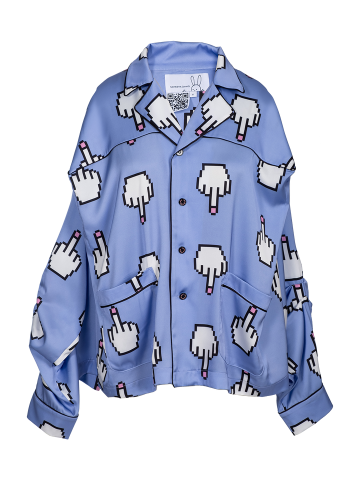 Natasha Zinko Pixel Middle Finger-print Box Pyjama Top
