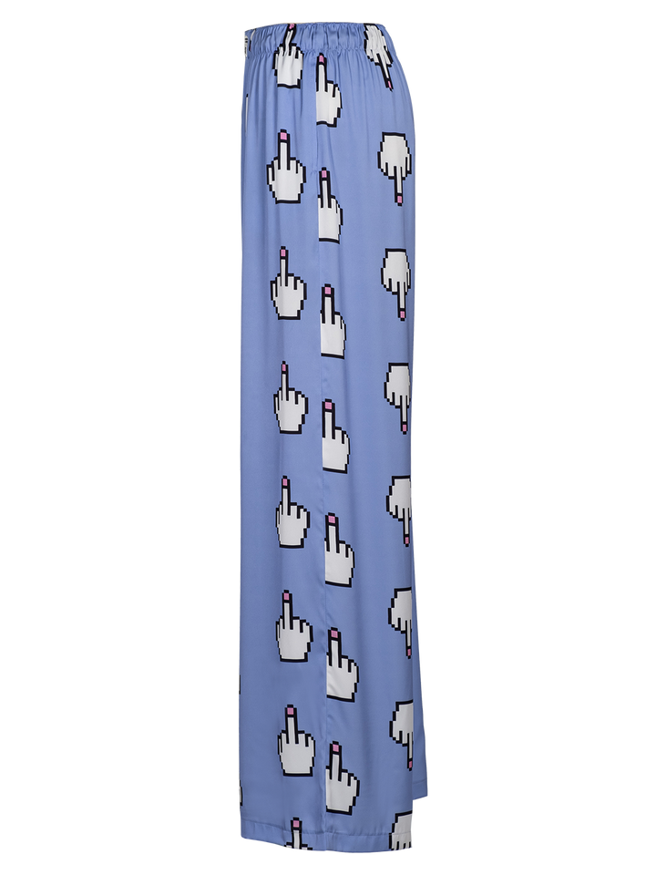 Natasha Zinko Pixel Middle Finger-print Pyjama Pants
