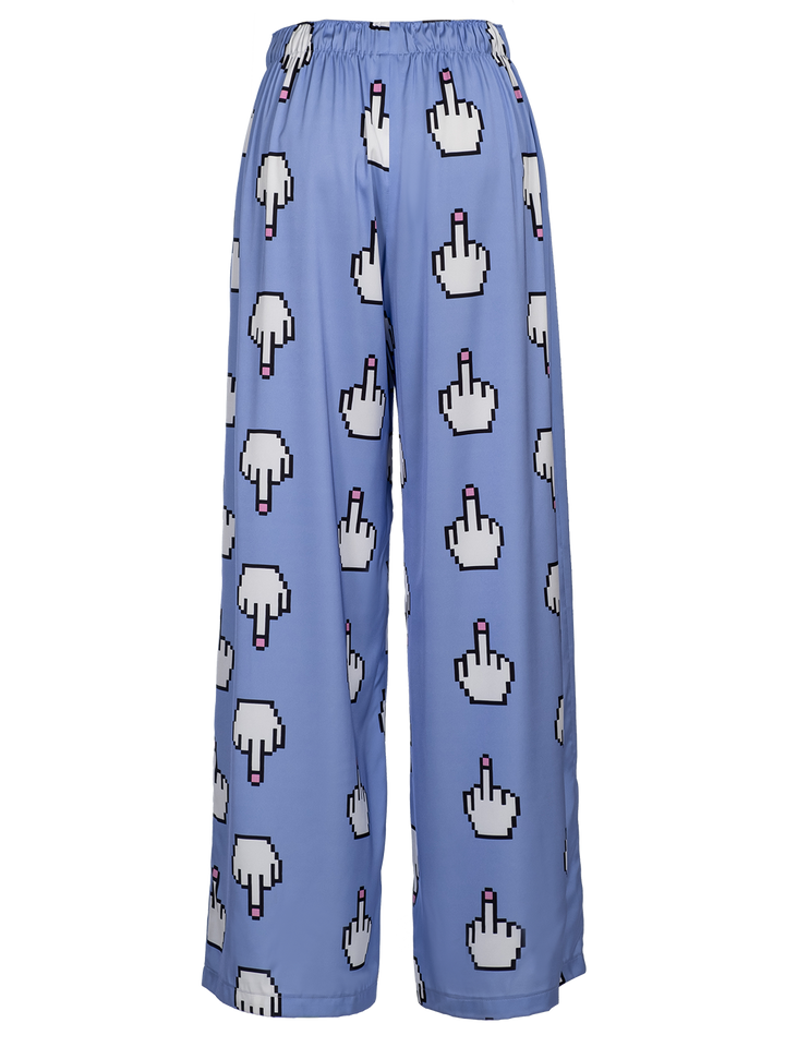 Natasha Zinko Pixel Middle Finger-print Pyjama Pants