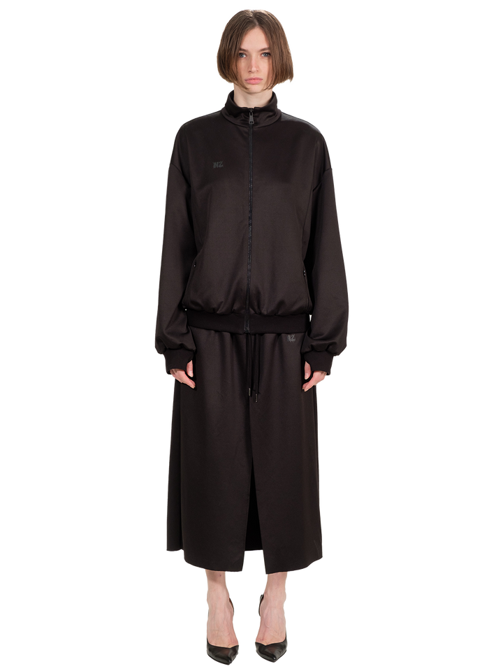 natasha zinko Techno Cotton Funnel Neck Zip Front Jacket