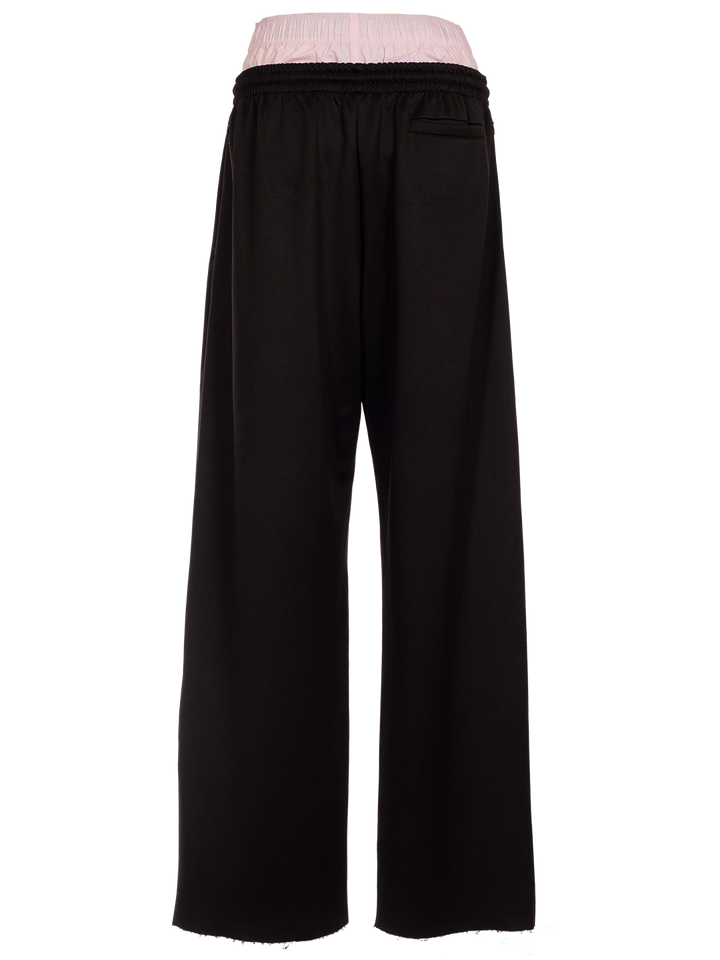 Natasha Zinko Techno Cotton Panelled Wide Leg Double Waist Pants
