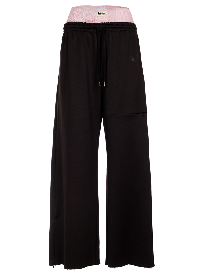 natasha zinko Techno Cotton Panelled Wide Leg Double Waist Pants