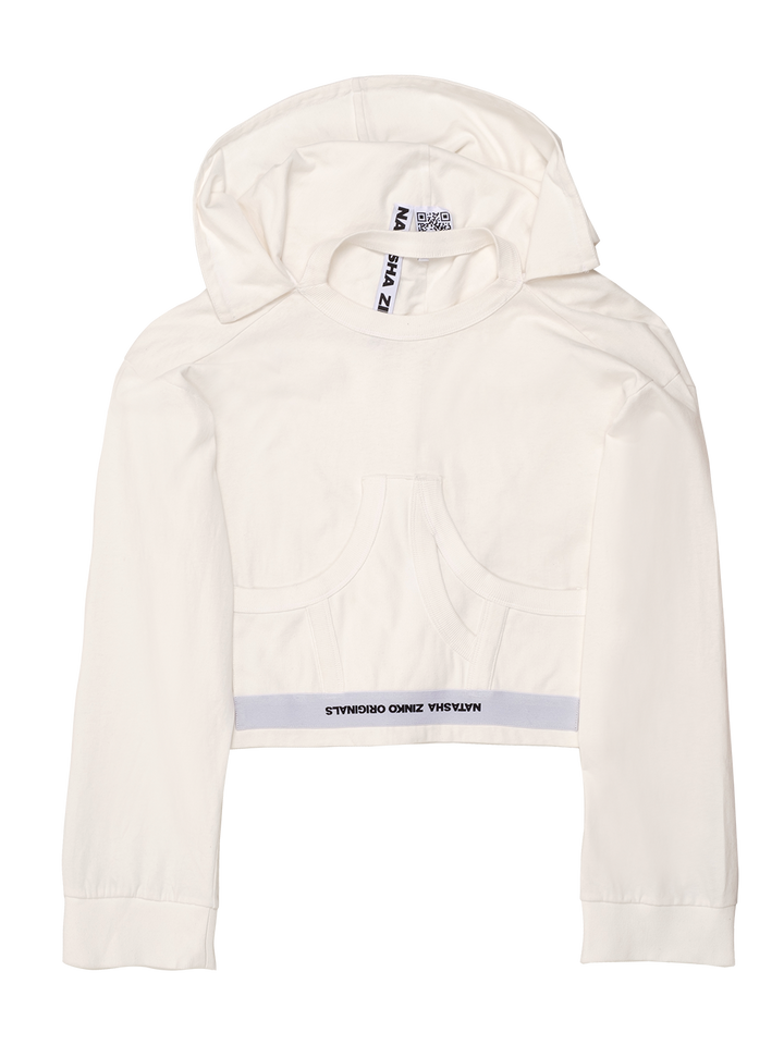 Natasha Zinko Underwear Pouch Pocket Cropped Hoodie