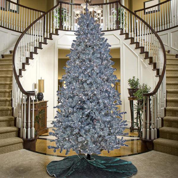 National Tree Company 10 Ft.Pre-Lit Christmas Matt Silver Tree