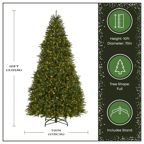 National Tree Company 10 Ft. Pre-Lit Dunhill Fir Tree With Dual Color LED Lights