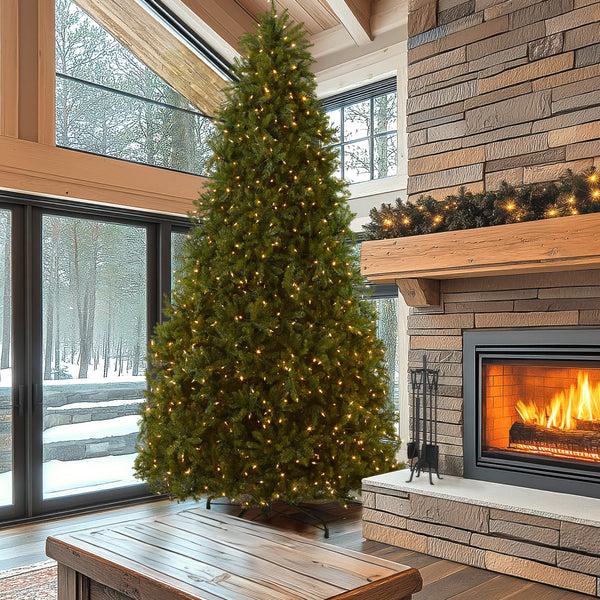National Tree Company 10 Ft.Pre-Lit Dunhill Fir Tree With PowerConnect Dual Color LED Lights