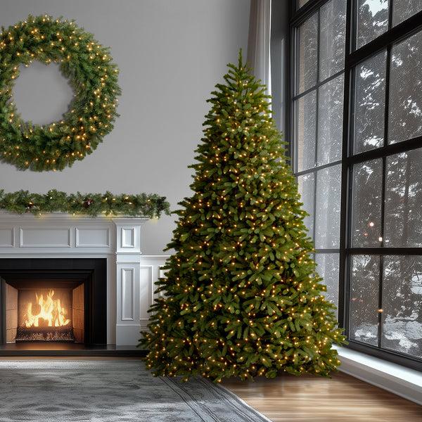 National Tree Company 10 Ft. Pre-Lit Jersey Fraser Fir Medium Tree With Dual Color LED Lights