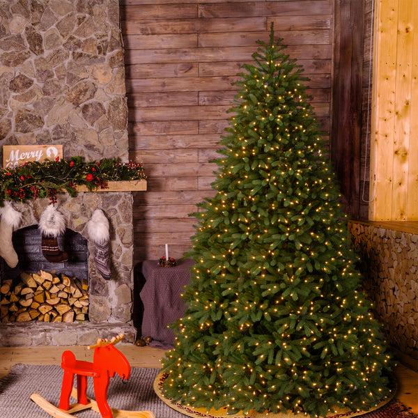 National Tree Company 10 Ft. Pre-Lit Jersey Fraser Fir Medium Tree With Dual Color LED Lights