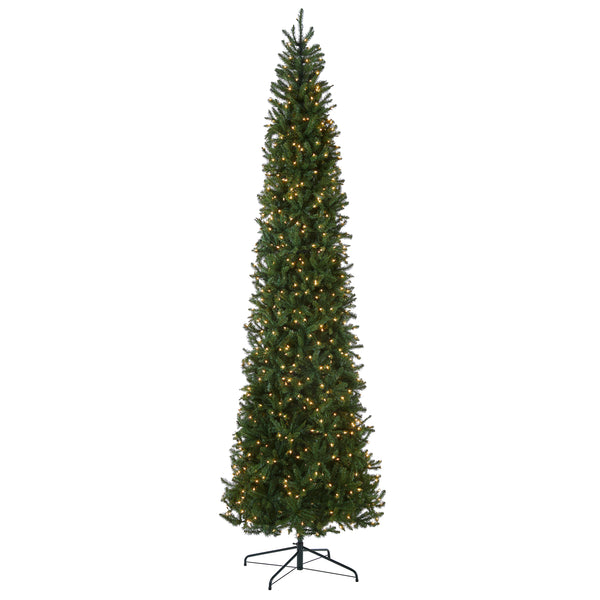 national tree company 10 ft. Pre-Lit Kingswood Fir Pencil Slim Tree with Clear Lights
