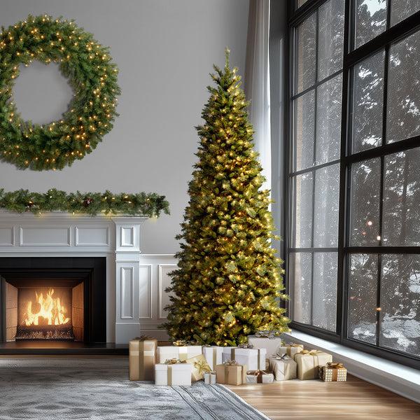 National Tree Company 10 Ft. Pre-Lit Tiffany Fir Slim Tree With Clear Lights