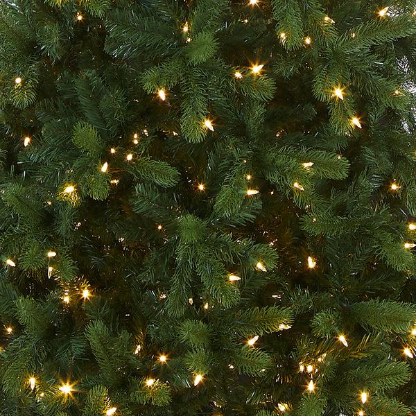 National Tree Company 12 Ft. Pre-Lit Downswept Douglas Fir Pencil Slim Tree With Dual Color LED Lights