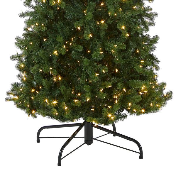 National Tree Company 12 Ft. Pre-Lit Downswept Douglas Fir Pencil Slim Tree With Dual Color LED Lights