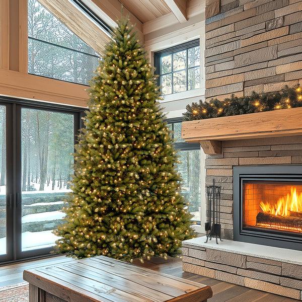 National Tree Company 12 Ft. Pre-Lit Dunhill Fir Tree With PowerConnect Dual Color LED Lights