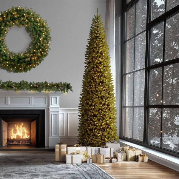 National Tree Company 14 Ft. Pre-Lit Kingswood Fir Pencil Tree With Clear Lights