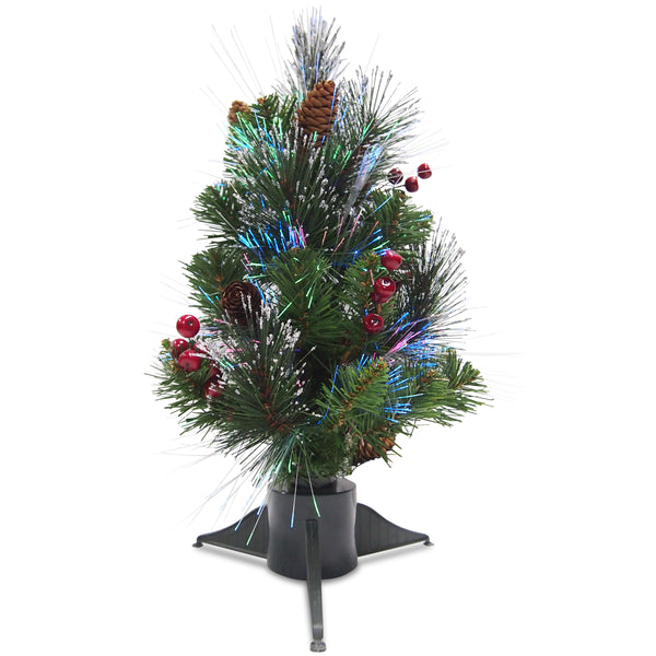 national tree company 18 in.Pre-Lit Fiber Optic Crestwood Tree