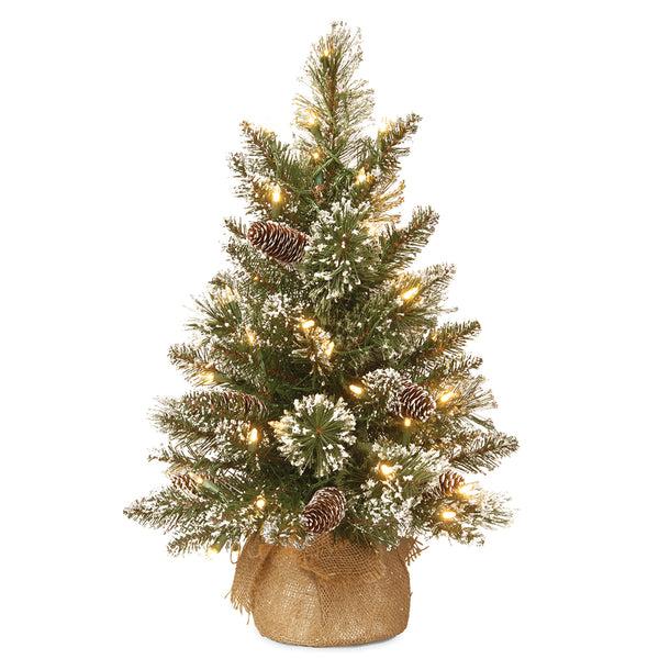 national tree company 2 ft. Pre-Lit Glittery Bristle Tree with LED Lights
