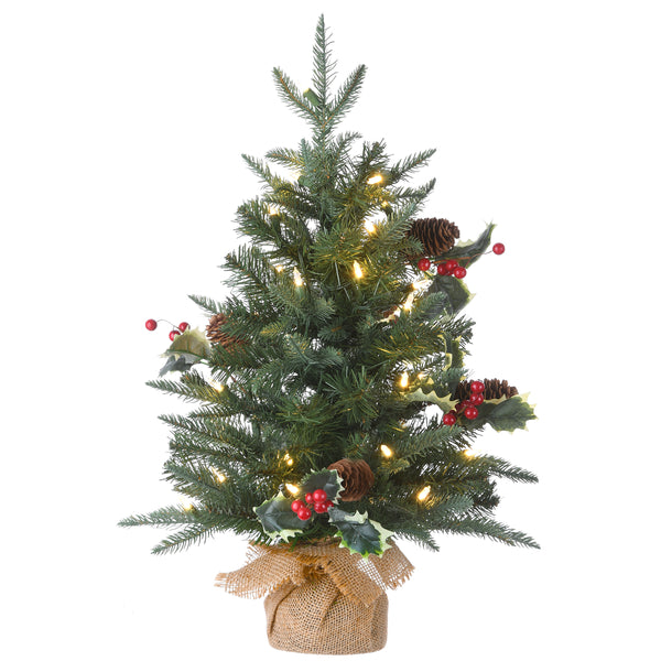 national tree company 2 ft. Pre-Lit Happy Hill Pine Tree with LED Lights