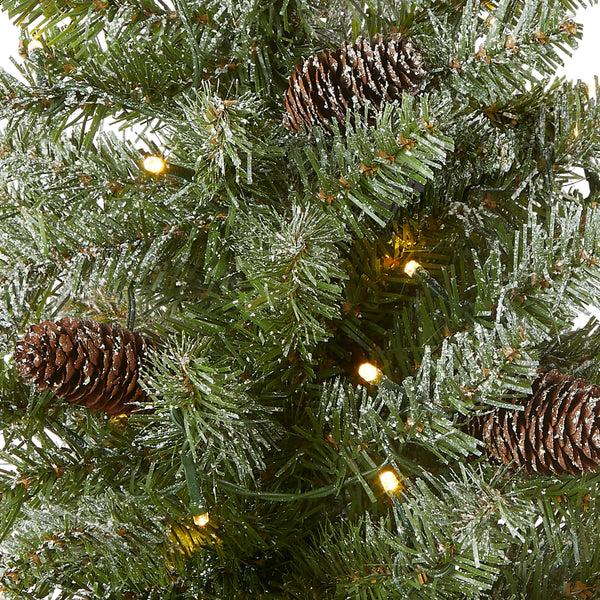 National Tree Company 2 Ft. Pre-Lit Snowy Concolor Fir Tree With LED Lights